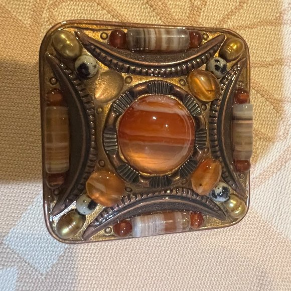 Michael Golan Tiger Eye Brooche - Picture 1 of 7